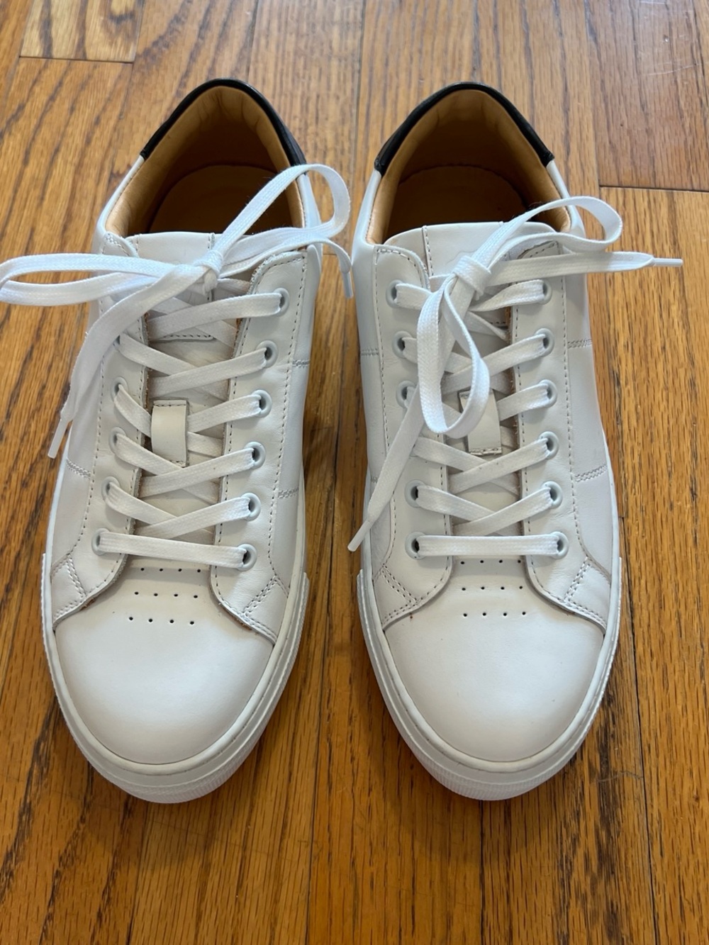Greats White Leather Low-Top Sneakers